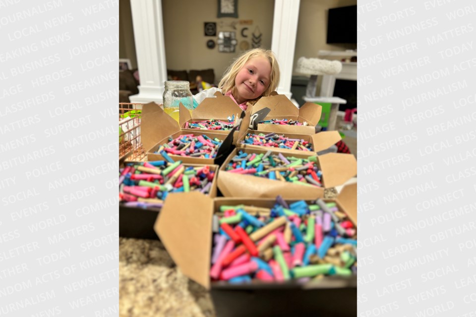 Lyla's Crayon Factory uses crayons that have been preowned, whether it be old, broken crayons, or donations from local restaurants. 