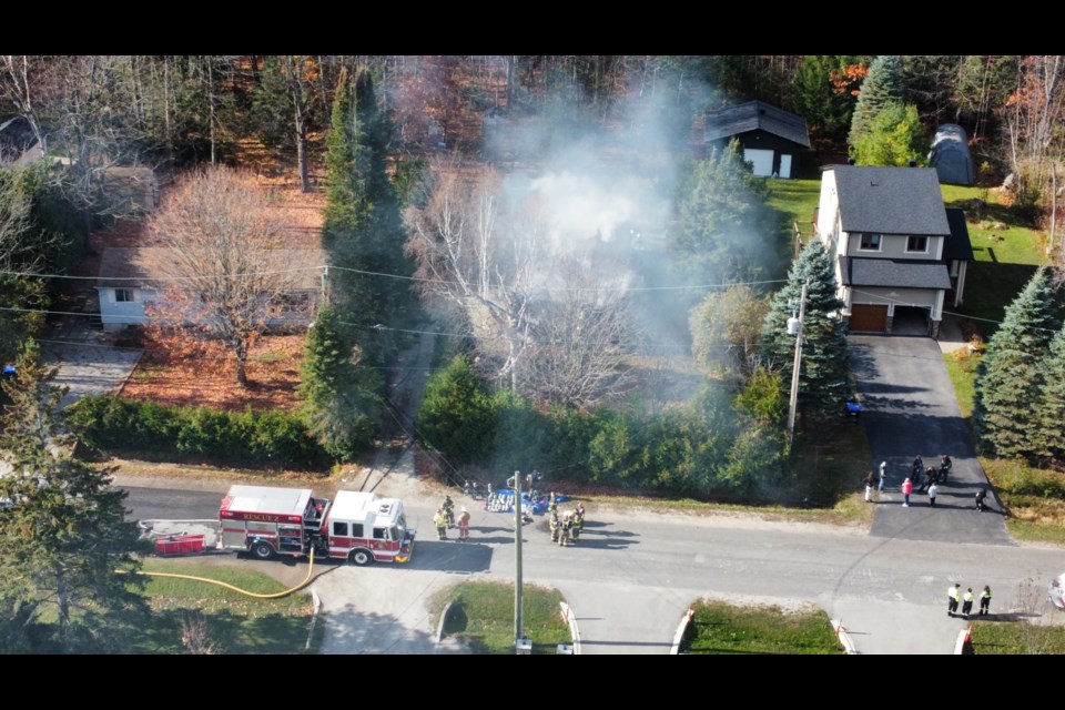 Innisfil Fire and Rescue Service crews responded to a structure fire on Corner Avenue in Lefroy Nov. 5.