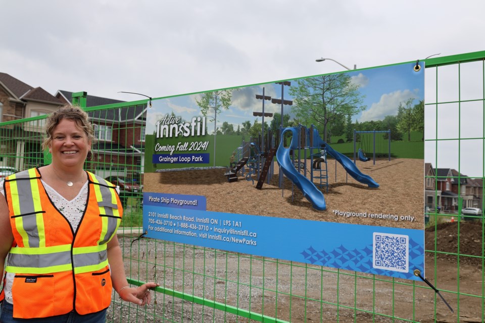 Innisfil capital project manager Meredith Goodwin is shown at Grainger Loop Park, which is currently under construction but expected to open in the fall. 