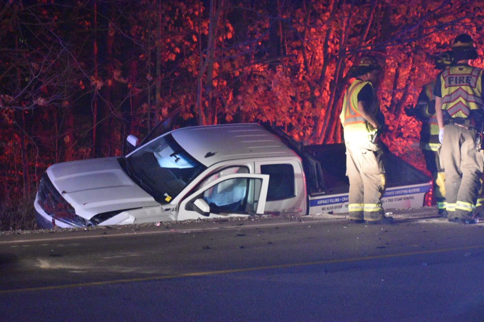 Emergency crews responded to a head-on crash on Big Bay Point Road, west of McCormick Gate, Oct. 30 at about 8 p.m. 