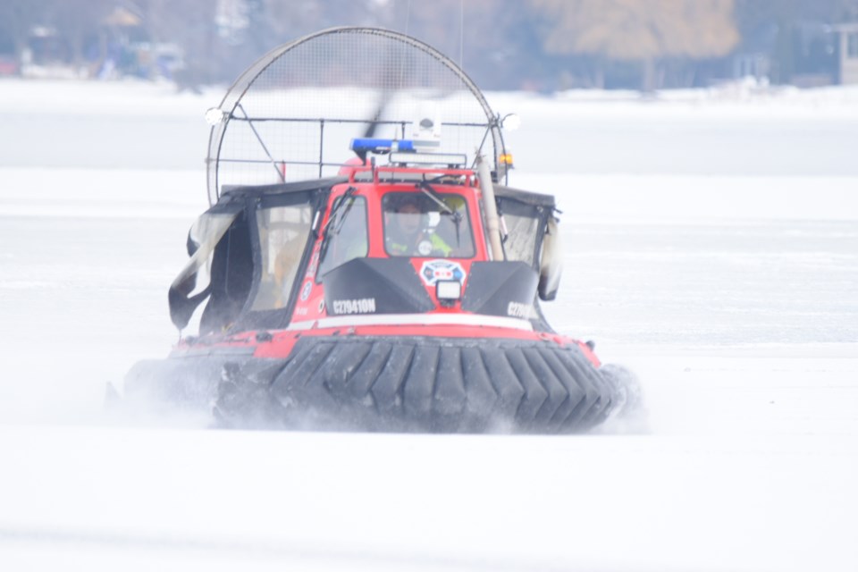 A Barrie Fire and Emergency Service crew helped rescue a man who became trapped on an ice floe on Lake Simcoe on Jan. 10. 