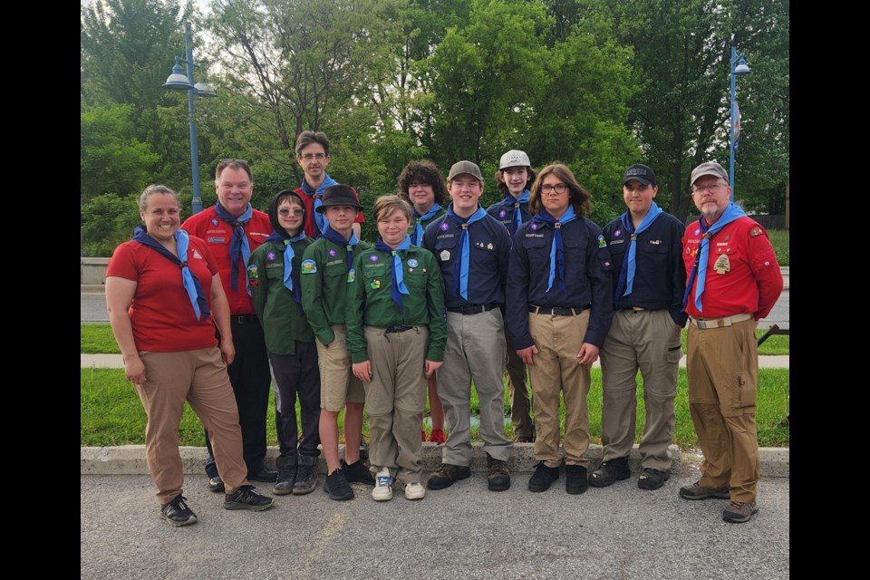 Left to right: Rebecca, David, Riley, Stephen, Jason, Skyler, Nathan, Daniel, Ethan, Kiefer, Ethan and Mike. Absent are Candice and Lucas Ellingson.