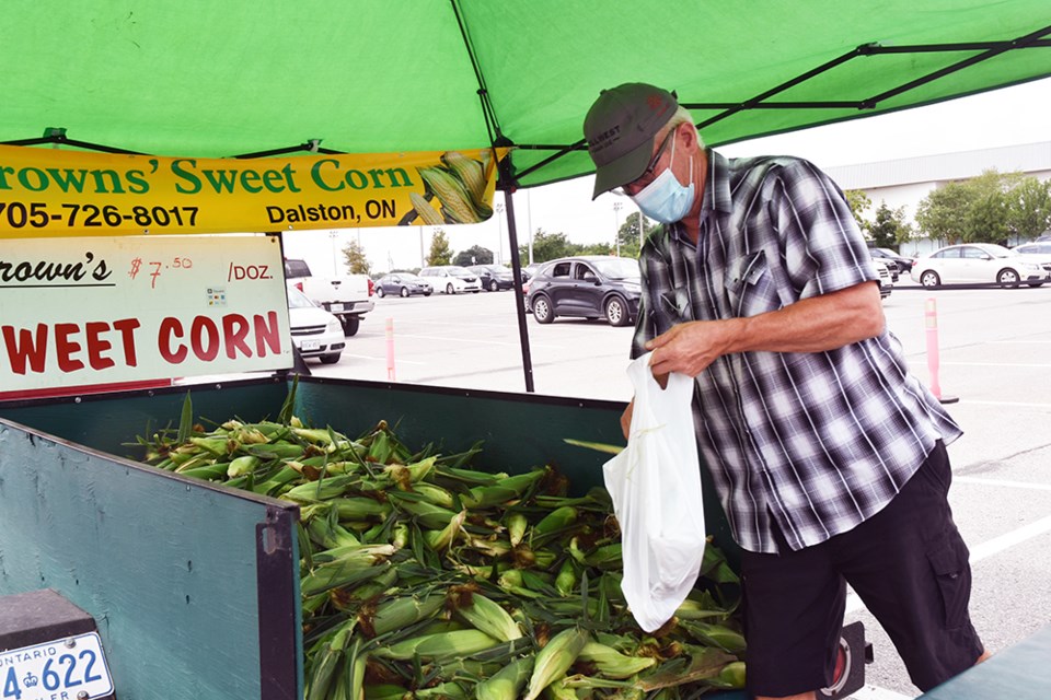 Scott Brown has been bringing his sweet corn to the Innisfil Farmers' Market for the past 5 years. 