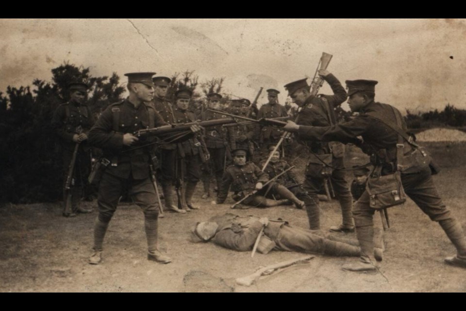 Hundreds of thousands of men were transformed from citizens to soldiers at Camp Borden, learning a variety of martial skills including the use of the bayonet.