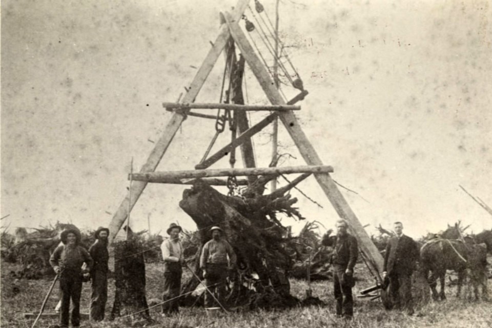 The stump lifter was an ingenious yet simple device that helped pull large stumps from a farmer’s field.