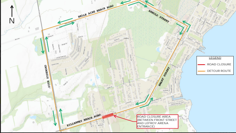 Part of Killarney Beach Road closed for construction starting