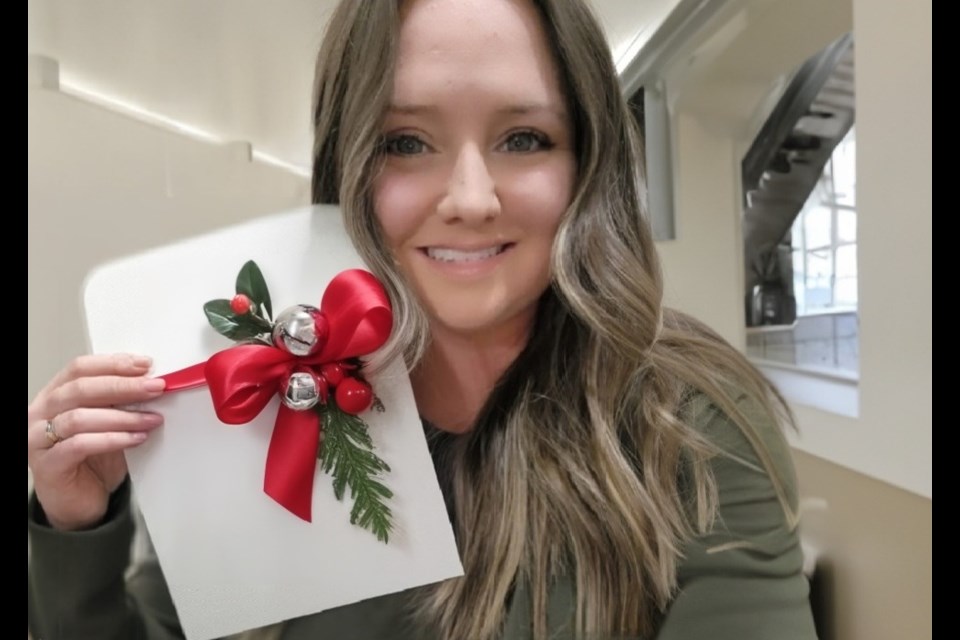 Hollie Boland decided to invite the community to join her and her family in writing holiday cards for the approximately one hundred residents of Lakeside Retirement.