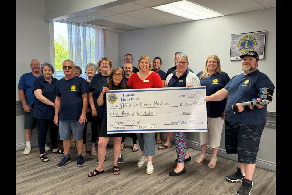 The Innisfil Lions Club donated $8,000 to a wide array of causes on June 4. Recipients included Triton Music from Nantyr Shores Secondary School, the YMCA of Simcoe Muskoka, COPE Service Dogs, the DeafBlind Ontario Foundation, CMHA, the Women & Children’s Shelter of Barrie, the Innisfil ideaLAB & Library, and Diabetes Canada. 