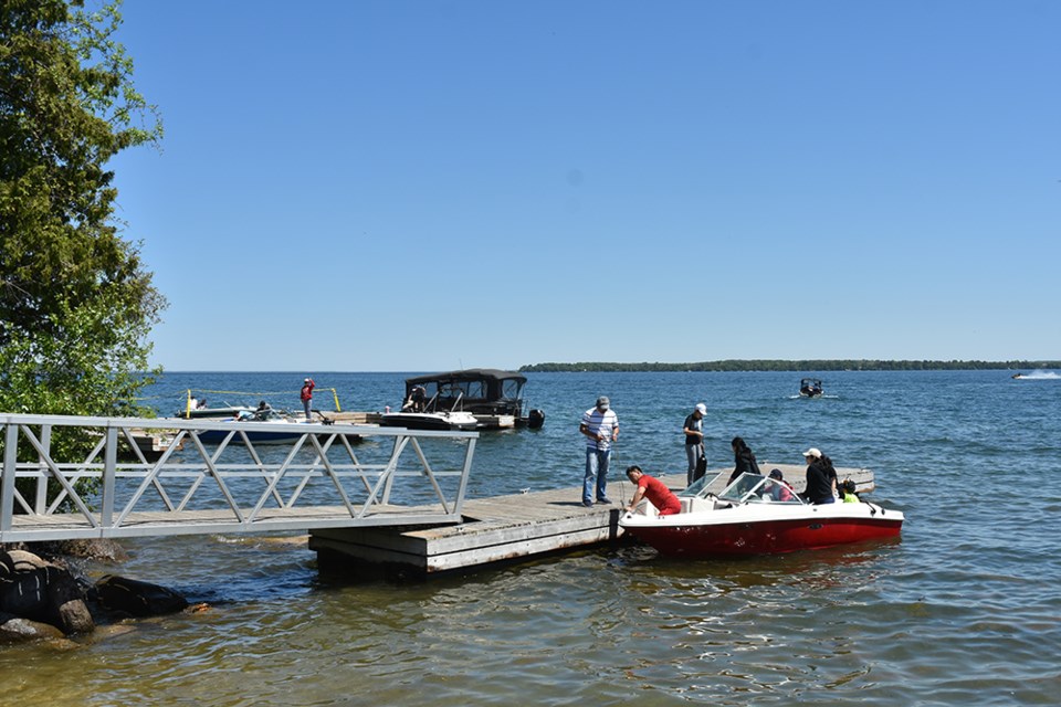 Boat launch was busy over the holiday weekend - especially on Holiday Monday. 