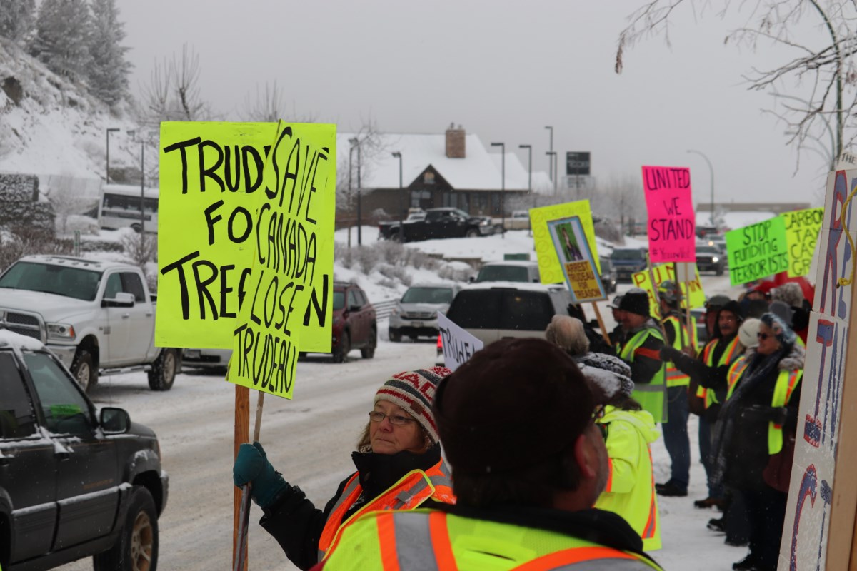 Two protesters arrested at anti-Trudeau rally in Kamloops - Prince ...