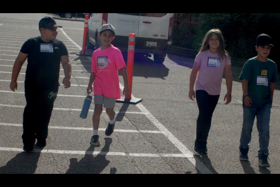 Dax Quintal, Cody Lloyd, Ali Ulliac and Kanin McDonald were amongst the students and staff from Aurora Middle School who participated in the school's annual Terry Fox Run, which took place on Friday, Sept. 20. Chris McGarry photo. 