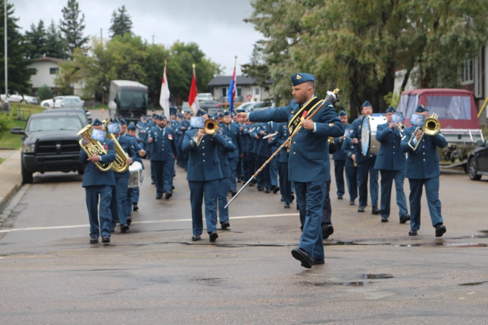 The event commenced with a parade from the Royal Canadian legion Branch No. 211 to the Cold Lake North Cenotaph.