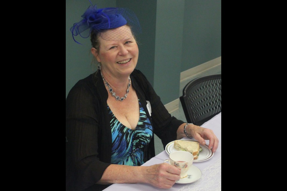 In playing the part of a Bridgerton character, Heather Dempsey took on the persona of ‘Baroness Heather’ at the tea party and luncheon. Chris McGarry photo. 