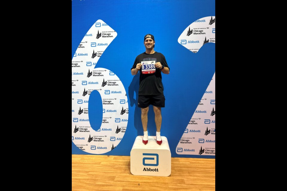 Cold Lake’s own charity marathon runner, Curtis Hargrove, accomplished an extraordinary feat by completing the Chicago Marathon in high heels on Oct. 13, raising awareness and funds for domestic violence survivors. 

Photo courtesy of Curtis Hargrove.