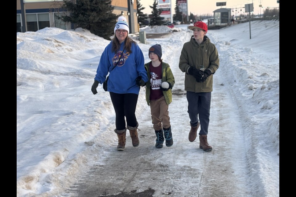 Participants enjoyed the warmer weather for the Cold Lake Food Bank’s Coldest Night walk, supporting the cause with warm spirits.