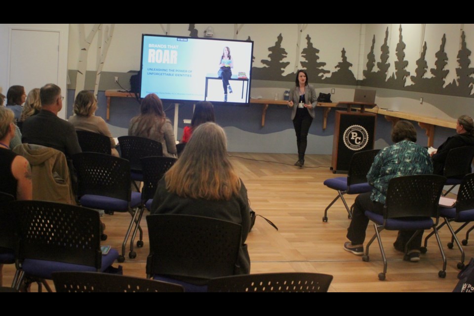 Diana Noble, a business owner and entrepreneur from Fort McMurray and one of the keynote speakers of the 2024 Power Up North Conference, gave presentations on branding and marketing. Chris McGarry photo. 