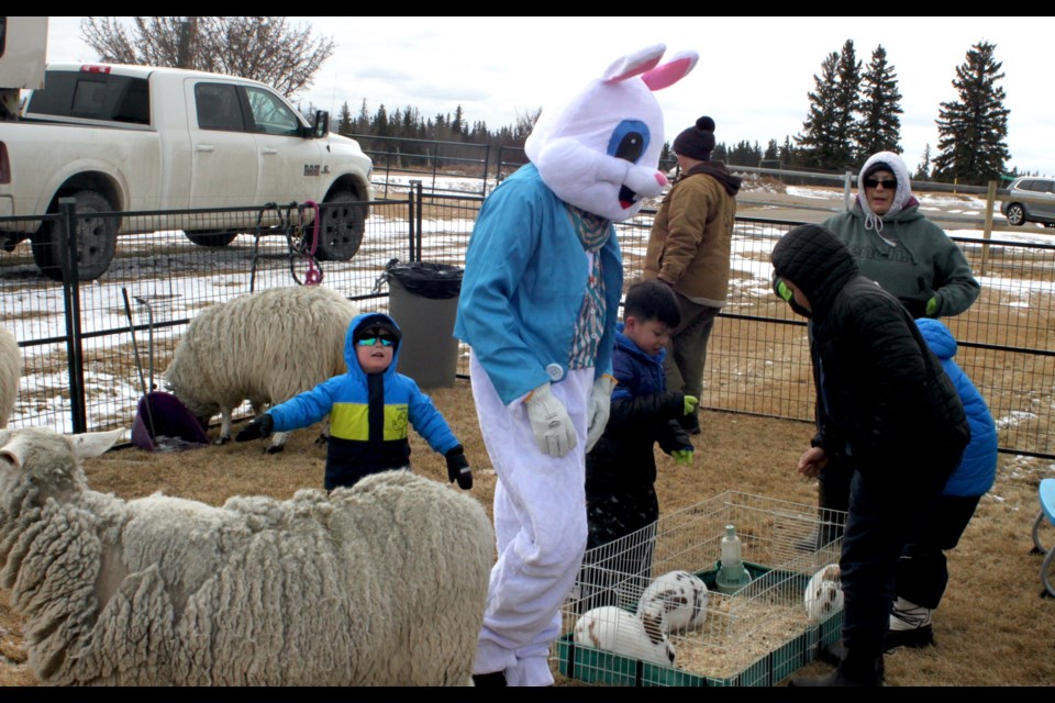The Easter Bunny was a big hit at the Easter event that took place last Sunday at the Lac La Biche Mission. Chris McGarry photo.