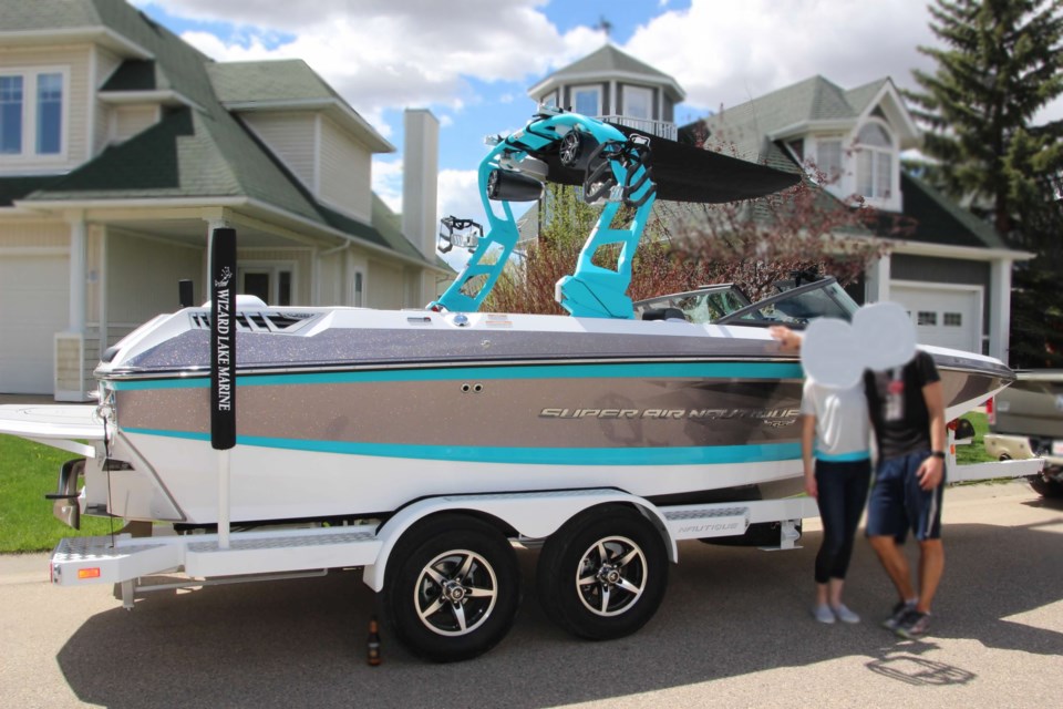 This 2017 Super Air Nautique was reported stolen by Sylvan Lake RCMP. It's a nice boat, perhaps it's been on some of the Lakeland's nice lakes.