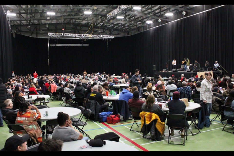 Extra tables had to be rolled out to accommodate the big turn our for the Boxing Day Talent Show hosted by the Otipemisiwak Métis Government.  