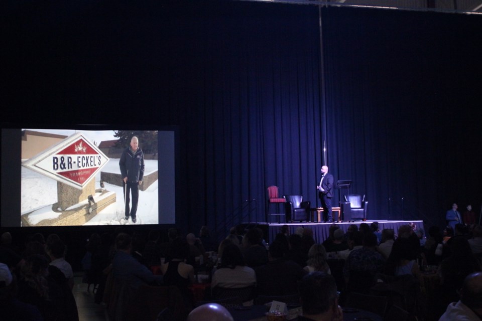 Pontiacs Associate General Manager Neil Langridge spoke during the 3rd annual Victor Ringuette Sportsman Dinner in Bonnyville, and showed a slideshow about philanthropist Victor Ringuette.