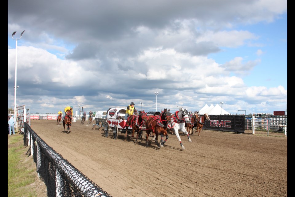 High octane chuckwagon racing.