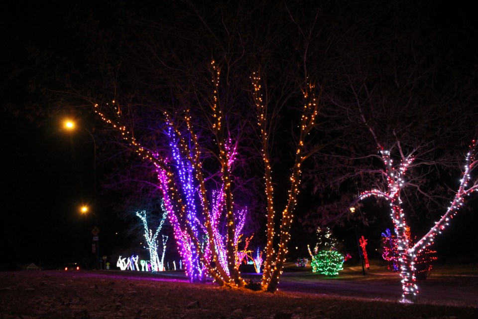 The Town of Bonnyville has set Jessie Lake walking trail aglow with festive lights.