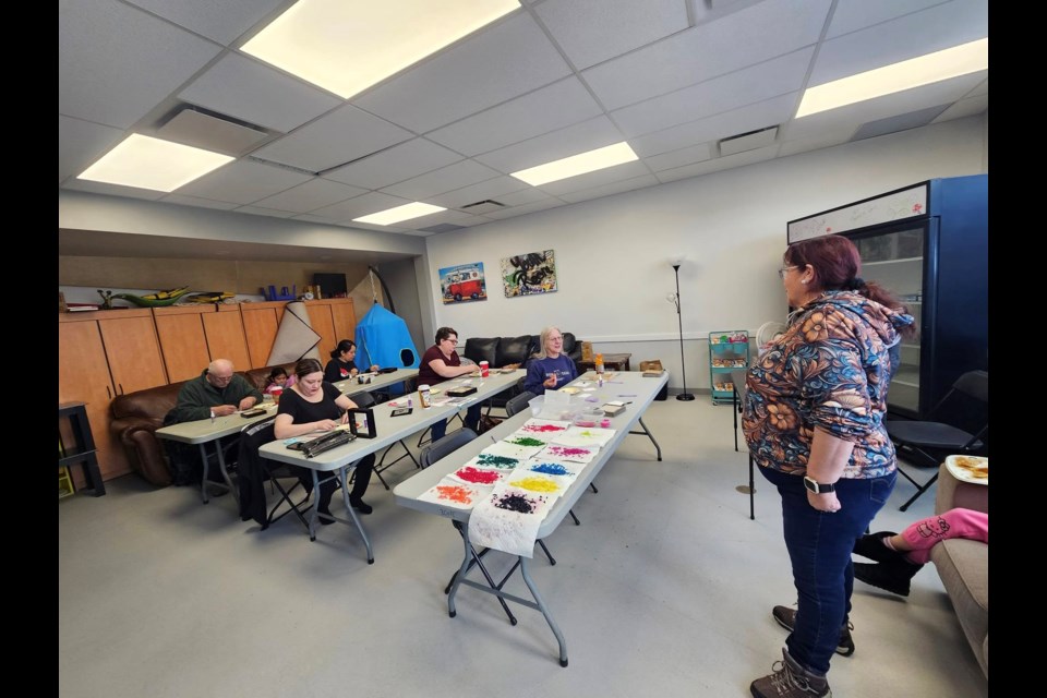 Knowledge Keeper Ruth Bellegarde taught a fish scale art workshop at the Bonnyville Friendship Centre.