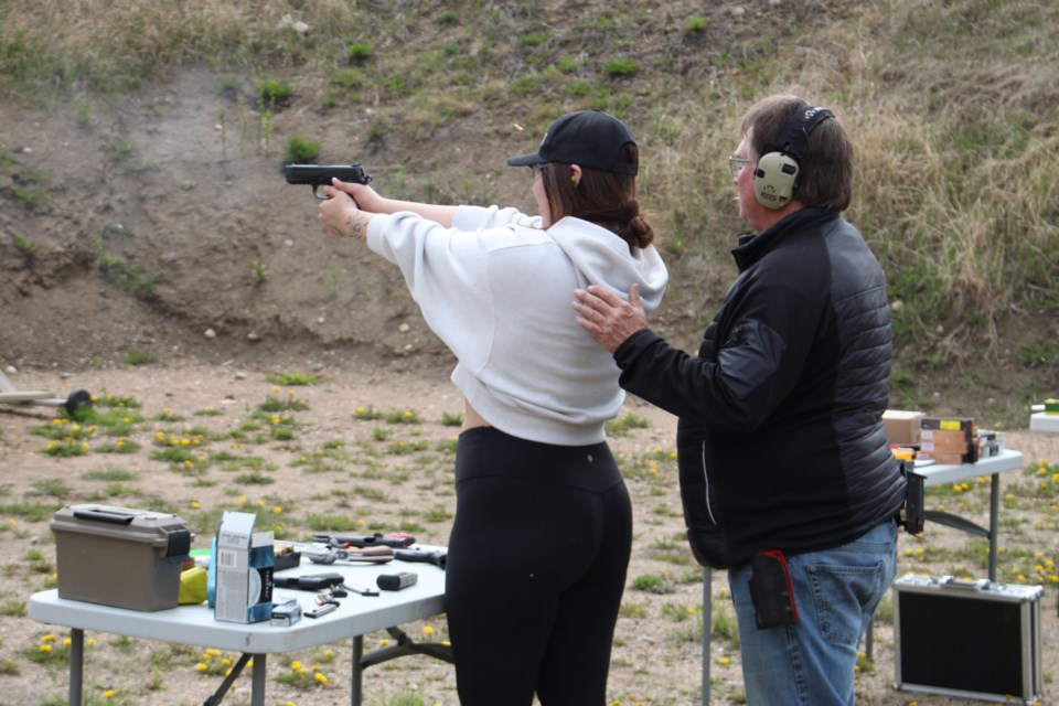 Gabrielle Potts with volunteer Todd Cabay.