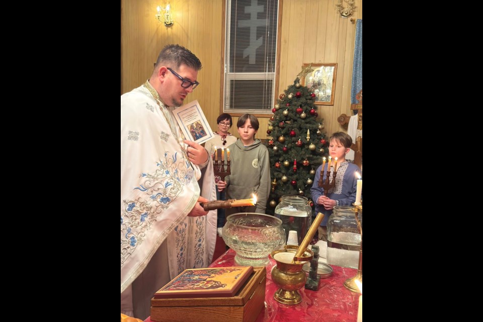 Reverend Father Peter Haugen performed the blessing of the water at the Ukranian Orthodox church of Bonnyville on the eve of epiphany.