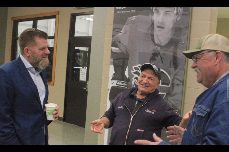 MLA and Energy Minister Brian Jean speaks to residents about economic development and opportunity in the region. The recent meet-and-greet at Lac La Biche's Bold Center lead the MLA to believe that residents are confident he will create community growth.