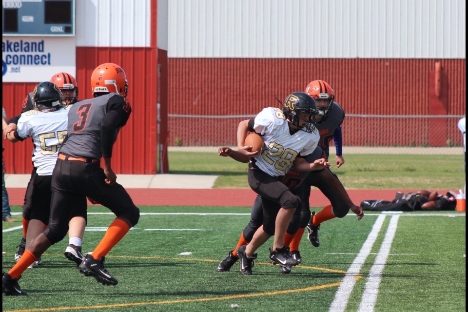 Walsh Field was overrun with bantam football players from Bonnyville Bandits, Cold Lake Ravens and the St. Paul Bengals taking part in a Spring Football Jamboree on May 27.