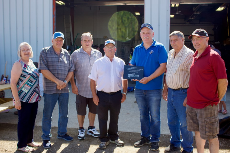 The Lac La Biche Co-op's 50-year anniversary was celebrated on Aug. 26. Pictured are the local co-ops board members. From left to right Darlene Beniuk, Sterling Johnson, Randy Zevola, board chair of the gas co-op  Lloyd Prefontaine, manager David Bliss, Daryl Franz and Todd Tesolin.