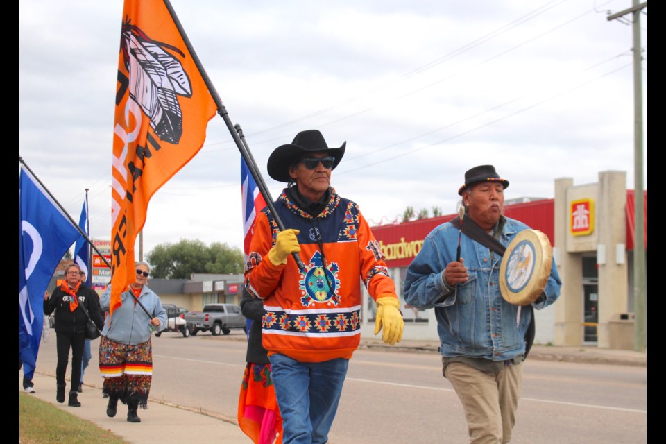 An Orange Shirt Walk took place down Bonnyville's main street at 4 p.m. on Sept. 30, in recognition of National Day for Truth and Reconciliation.