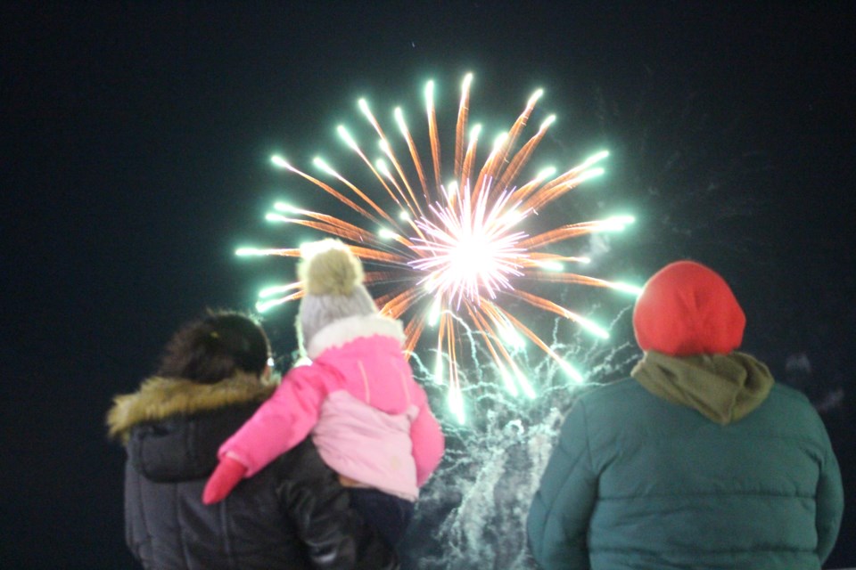 An array of fireworks set off to conclude the Winter Festival hosted by the Bonnyville Friendship Centre.