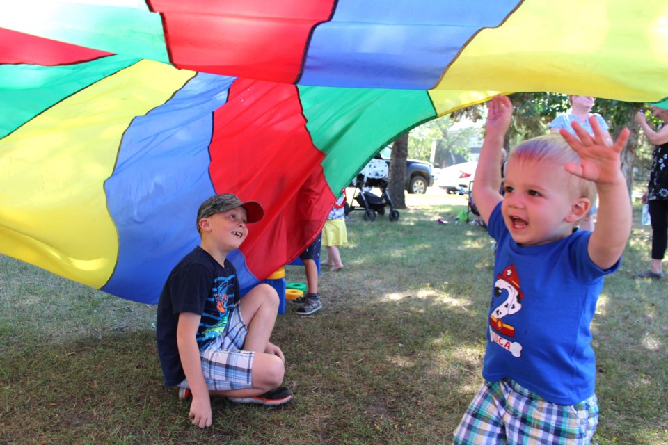 Families took part in a Pop-up in the Park during the lunch hour on Aug. 26. Numerous activities caught the interest of toddlers and kids alike.