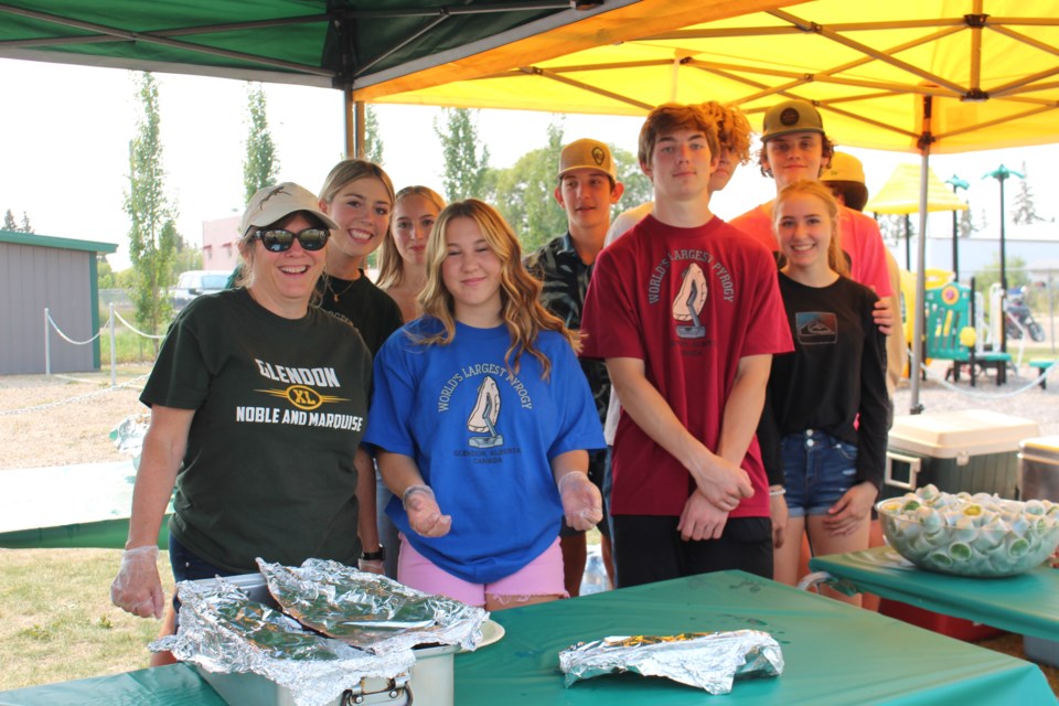 Student athletes and teachers from Glendon Schools dish up perogies at the 29th Annual Glendon Pyrogy Festival to raise funds for the school's athletics department.