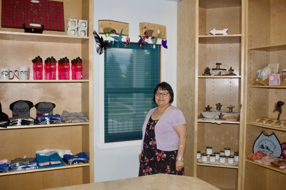 A new shelving space at the Lac La Biche Mission Historical Society is ready for local artisans pieces to be displayed and sold to the hundreds of tourists that visit the Mission site each year.