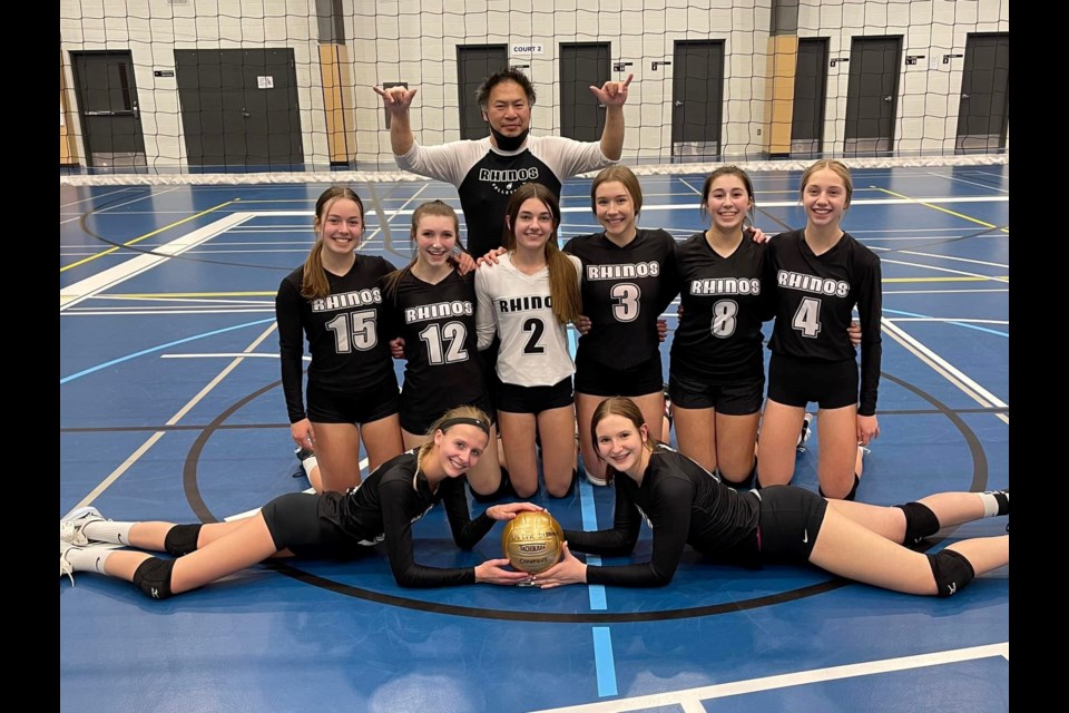 Back row: Head Coach Allan Lee
Middle row (L-R): Janique Dumont (Bonnyville), Olivia Keller (Bonnyville), Kylee Lotoski (St. Paul), Michayla Savage (Bonnyville), Tatum Rachynski (Bonnyville), Tayla Zacharias (Vermilion).
Front row (L-R): Rylee Warawa (Elk Point), Mia Ozga (St. Paul).
Missing from picture / unable to attend: Adison McCaffrey (Cold Lake), Izzy Hamel (Cold Lake).