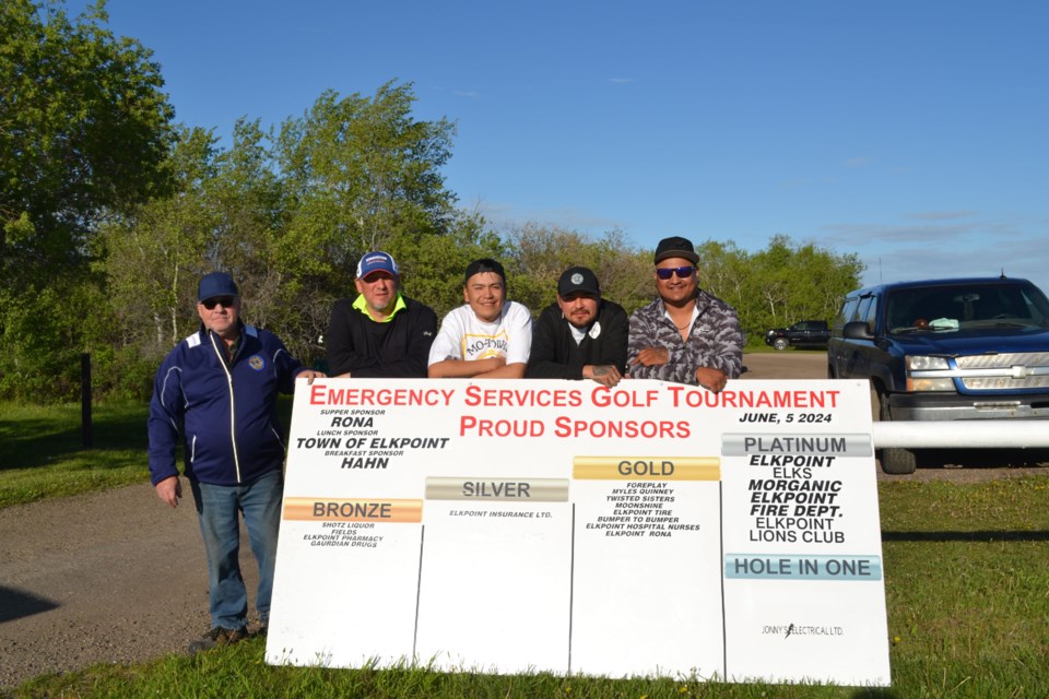 Elk Point Emergency Services golf tournament congratulates (left to right) Joey Youngchief, Jayzer Littlewolf, Ashton John and Myles Quinney on their tiebreaker win in the June 5 tournament that has been an annual event since 2000.