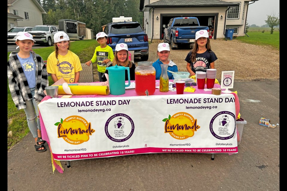 A team of young fundraisers in a Lac La Biche subdivision gets set to serve up a sweet treat and raise funds for the Stollery Children's Hospital for Lemonade Stand Day