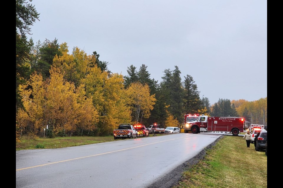 Emergency response units are on the scene of a residential fire in the area of Highway 55 and Rge. Rd. 435. Photos supplied