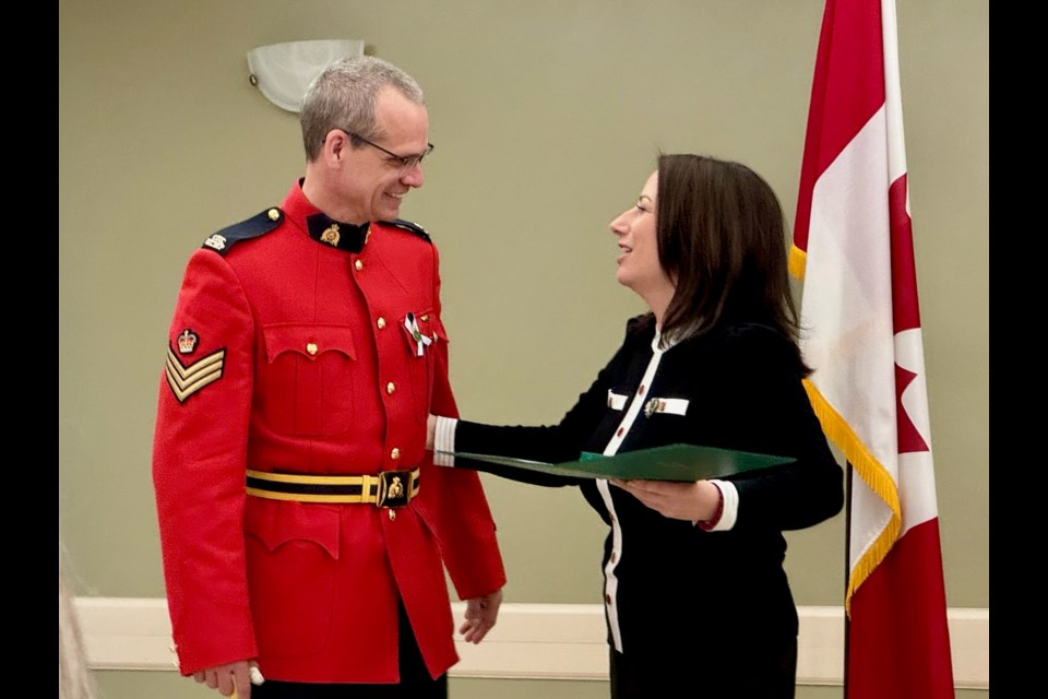 Sgt. David Henry received the King Charles III Coronation medal in a ceremony in St. Paul on March 9. Henry is the detachment commander for the Two Hills RCMP and was nominated for this dedication to the community. The medal was presented by Shannon Stubbs, MP for Lakeland.