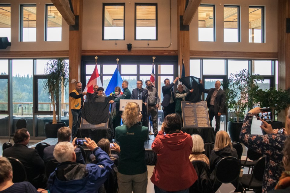 Delegates from First Nations and all levels of government attended the ceremony commemorating the designation of the North Saskatchewan River as a Canadian Heritage River.