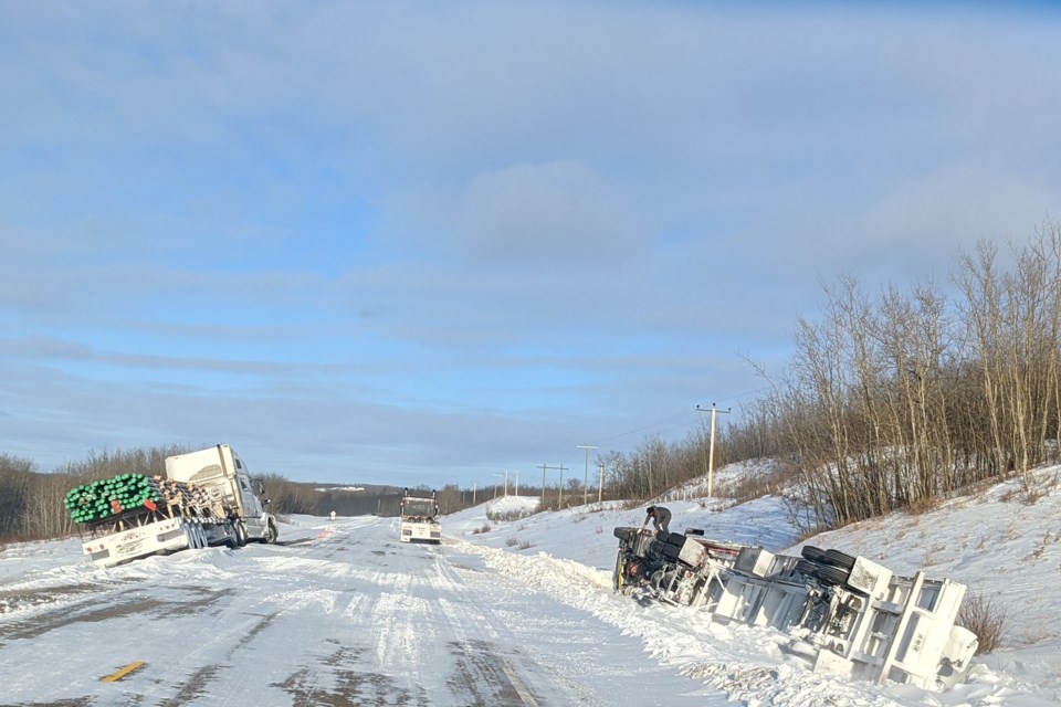 Roads in the Lakeland were in poor driving condition on Monday, including near Kehewin.