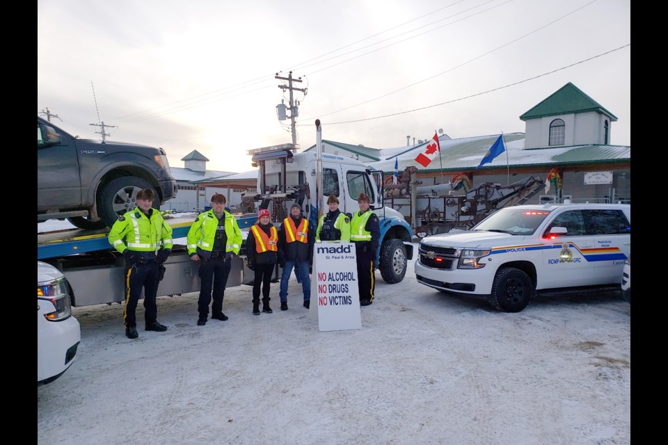 RCMP, MADD representatives, and CPOs from St. Paul took part in the National Impaired Driving Enforcement Day, Dec. 4.