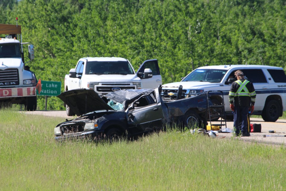 An Edmonton man is in critical condition in hospital following a crash last Friday morning that closed down a section of Highway 36 near the Beaver Lake Cree Nation turnoff.