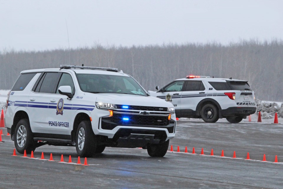 Community peace officers from across the province, and their vehicles, were in Lac La Biche County last week for driver training.