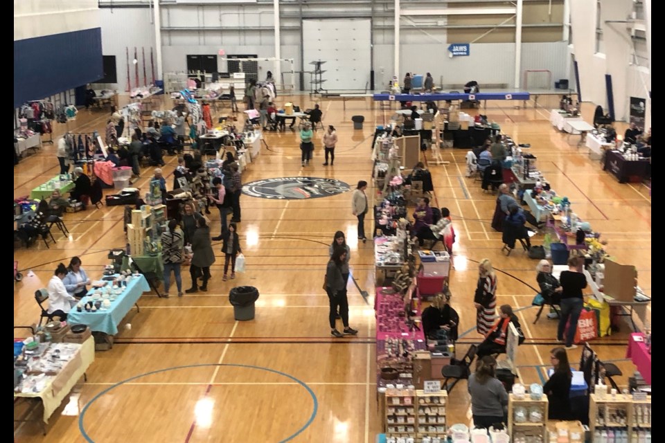 The Bold Center’s main fieldhouse was filled with tables for Saturday’s Spring Fair.