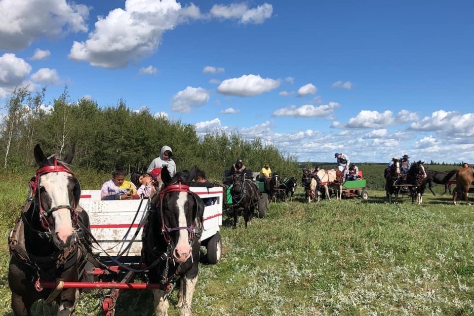 Riders take part in the 4 Directions healing ride, Aug. 25 to 28. Photo supplied.