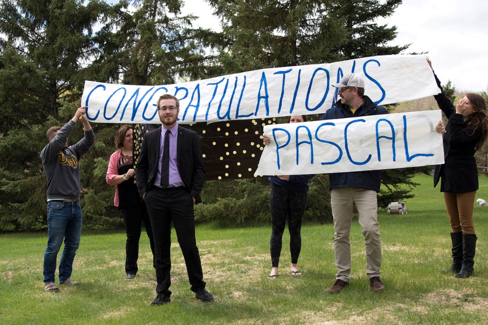 Mallaig School staff travelled around the area on Saturday to visit the school's graduates. The day would have been the school's high school graduation ceremony. Photo courtesy Mindy Meger.